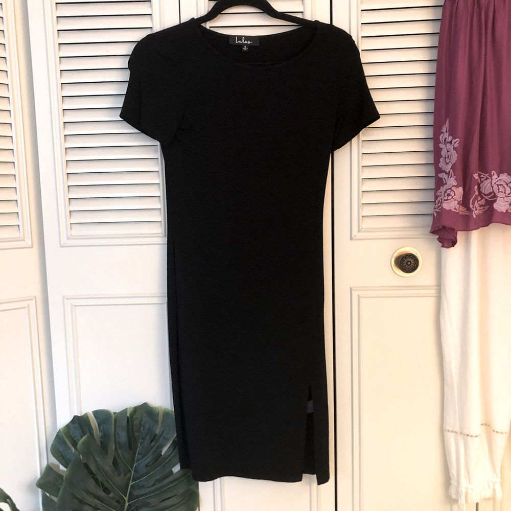 Black lulus bodycon dress - s